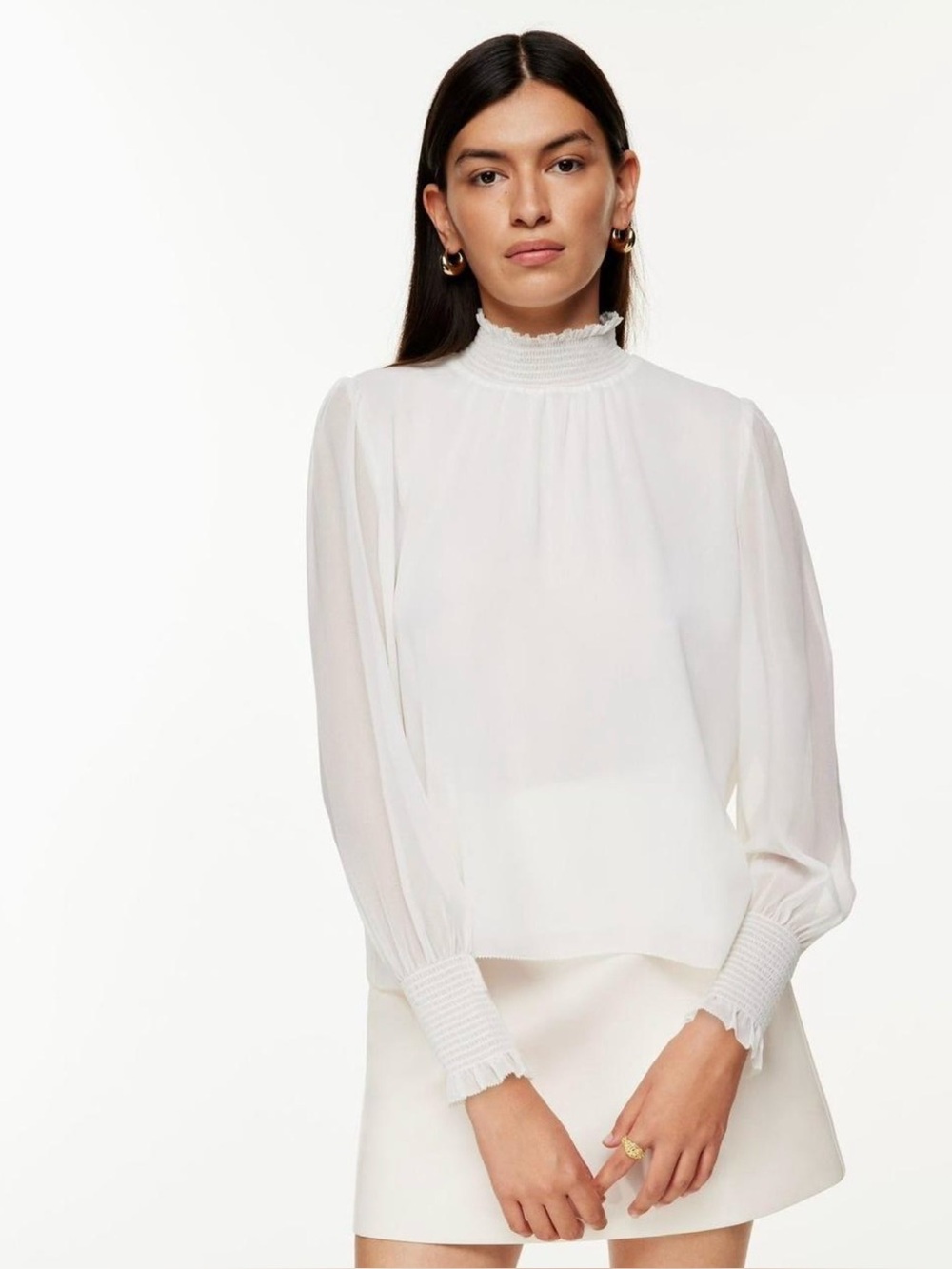 Aritzia Wilfred Valencia Blouse in White